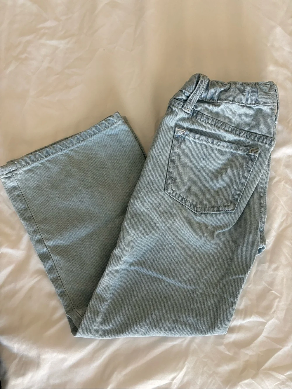 Girls High-Rise Baggy Wide-Leg Jeans — Size 8
